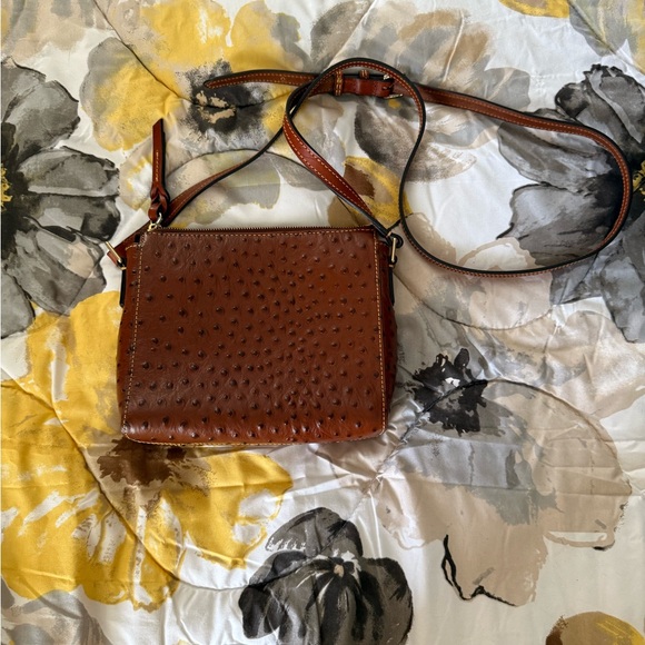 Dooney & Bourke Ostrich-Embossed Tan Crossbody Bag - Picture 3 of 10